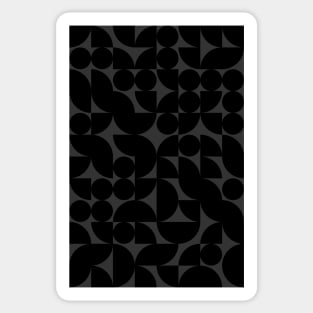 Black Colored Geometric Pattern - Shapes #3 Sticker